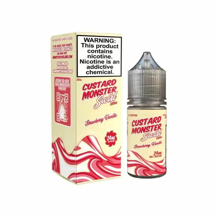 custard-monster-swirl-edition-30ml-nic-salt-e-liquid-by-jam-monster-strawberry-vanilla Custard Monster Swirl Salt Strawberry Vanilla 30ml - Image 1